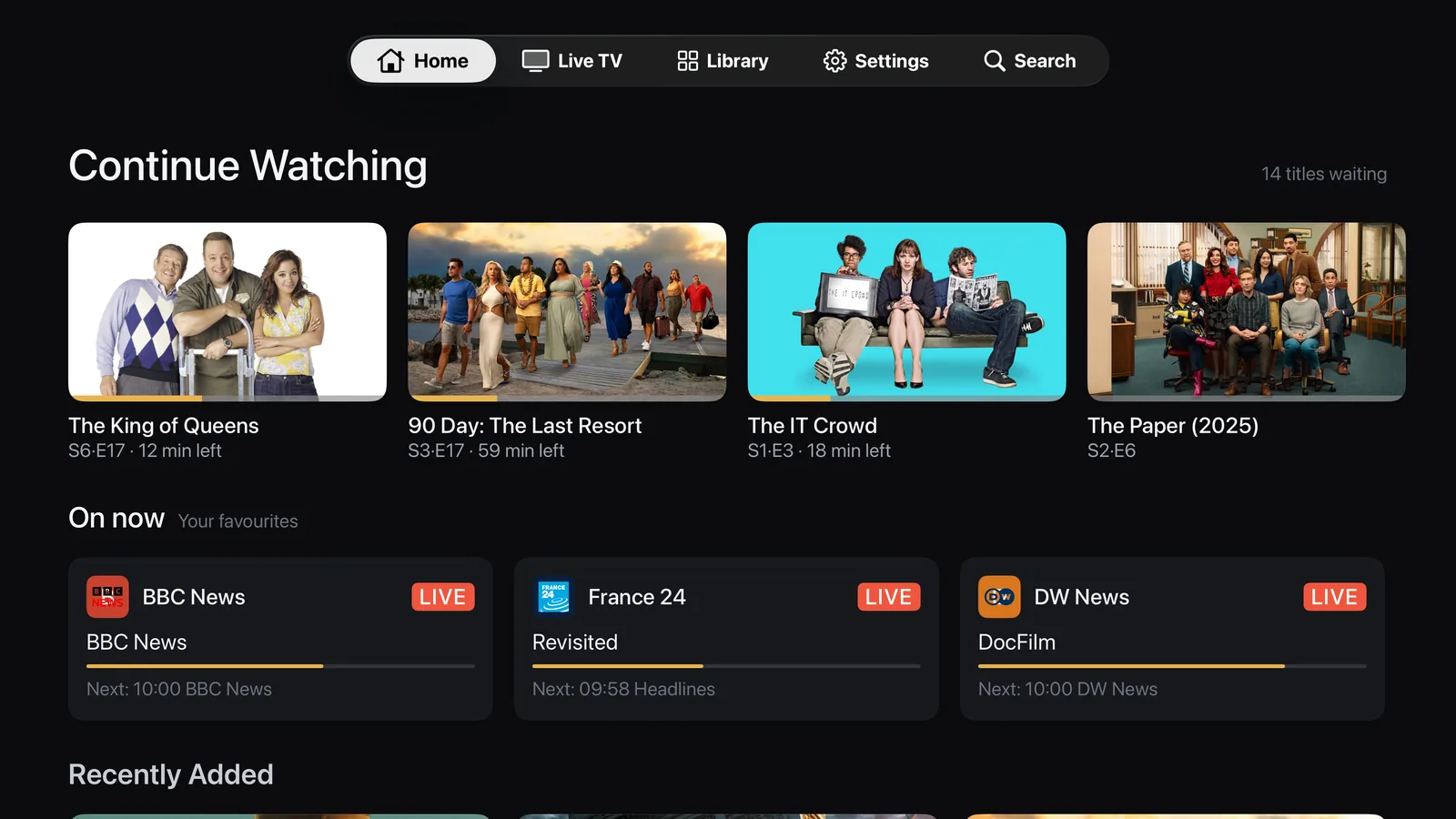 Interlace Home on Apple TV